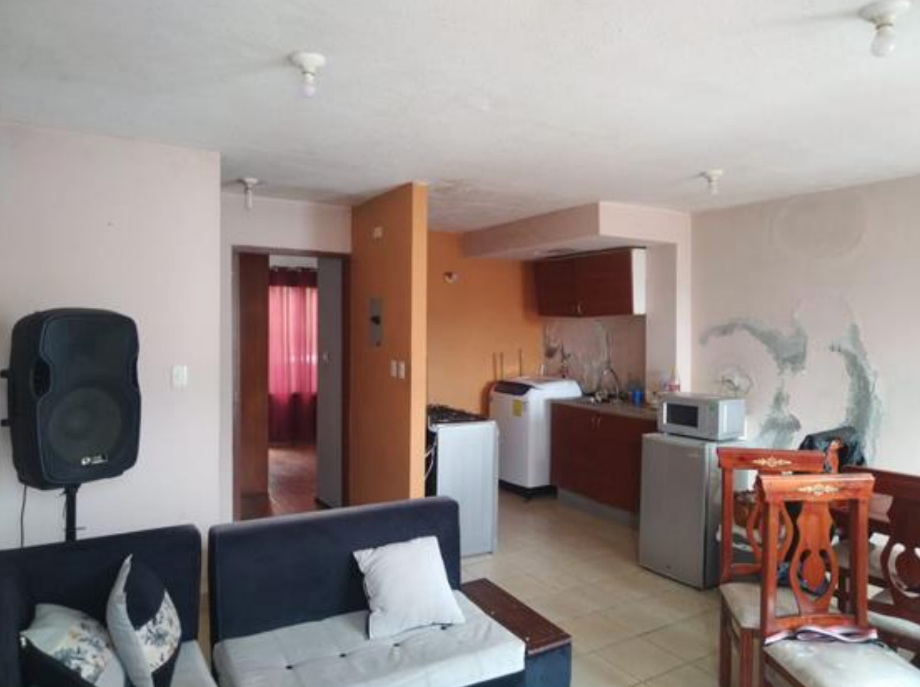 EC-RJ-158268 — Sala, comedor y cocina — Bellavista del Sur, Quito Sala, comedor y cocina del departamento 302 del conjunto Divino Niño