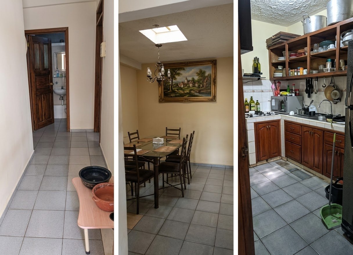 EC-RJ-157058 — Pasillo, comedor y cocina Pasillo, comedor y cocina de la casa en Eucaliptos II, Cuenca