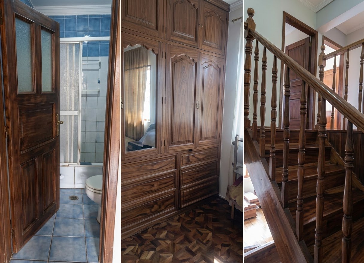 EC-RJ-157058 — Baño, armario y escaleras Baño, armario y escaleras de madera de la casa en Cuenca